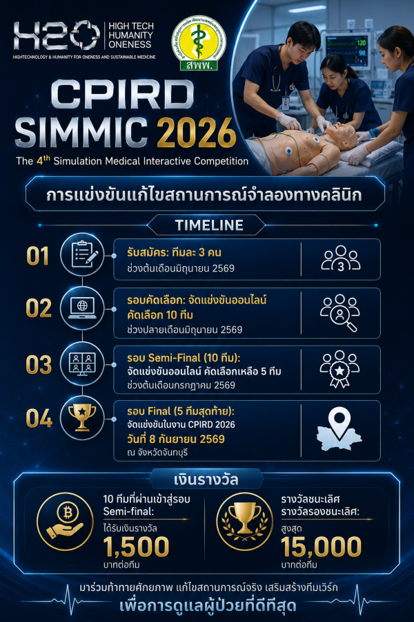 ประชาสัมพันธ์ขอเชิญชวนนิสิตแพทย์เข้าร่วมการแข่งขัน CPIRD SIMMIC 2026 (การแข่งขันสถานการณ์จำลองทางคลินิก)